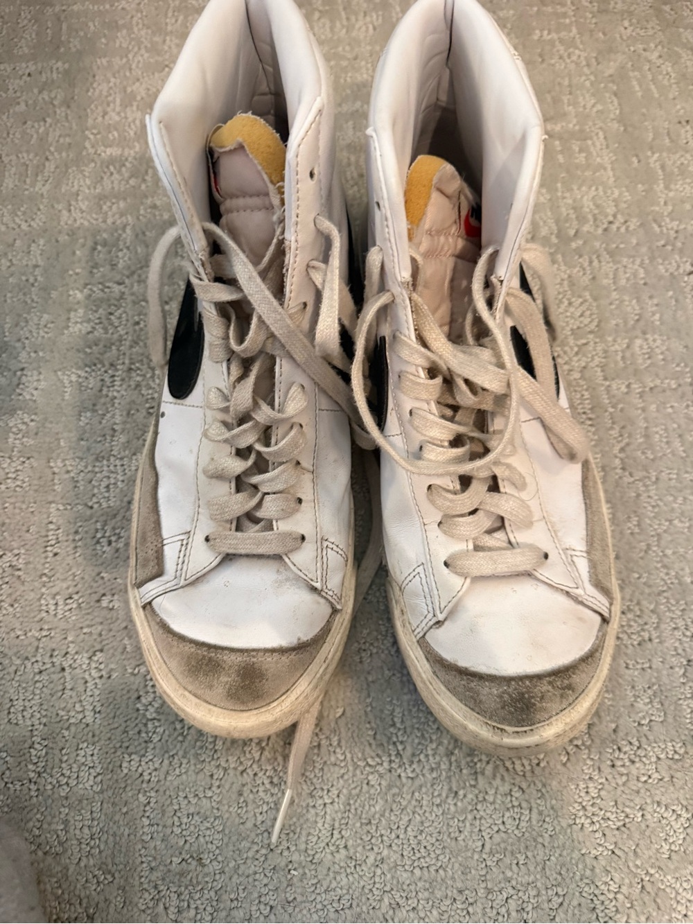 Nike White and Black High-Top Sneakers